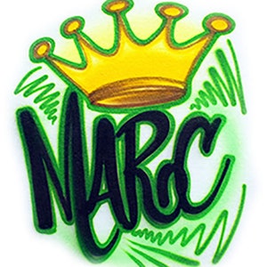 Crown Name Design * Airbrushed T-shirt * Your Name * You Choose Color
