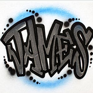 Graffiti Name Design *Airbrushed  T-shirt * Your Name * You Choose Color