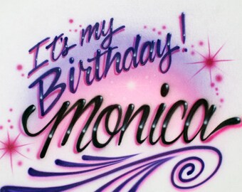 Airbrushed T-Shirt * Geburtstag * Dein Name