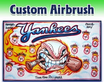 Baseball Banner - Yankees - Airbrush Team Banner