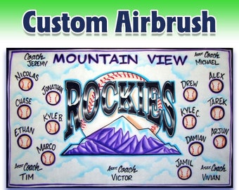 Baseball Banner - Rockies - Airbrush Team Banner