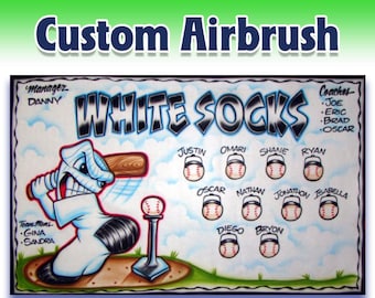 Baseball Banner - White Sox- Airbrush Team Banner
