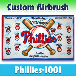 Baseball Banner - Phillies - Airbrush Team Banner