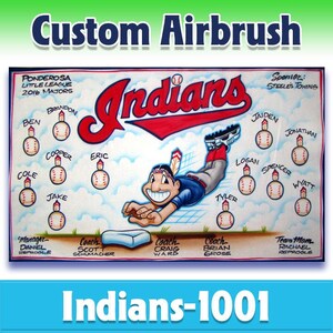 Baseball Banner - Indians - Airbrush Team Banner