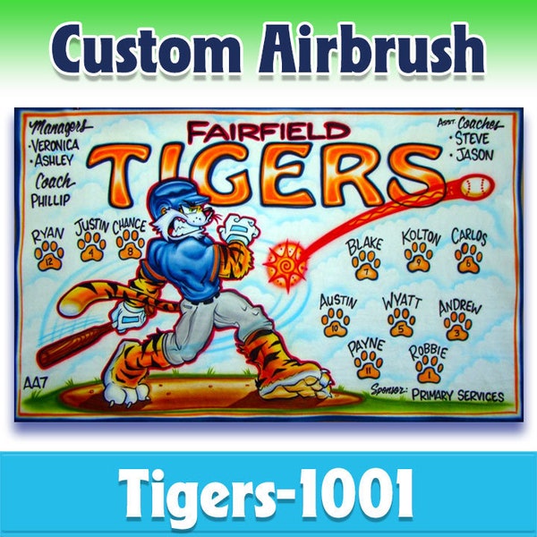 Baseball Banner - Tigers - Airbrush Team Banner
