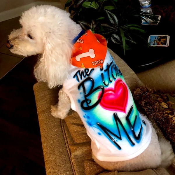 Airbrush Doggie Tank with heart