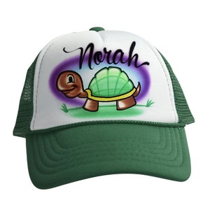 Airbrushed Trucker Hat * Name * Turtle * Your Word