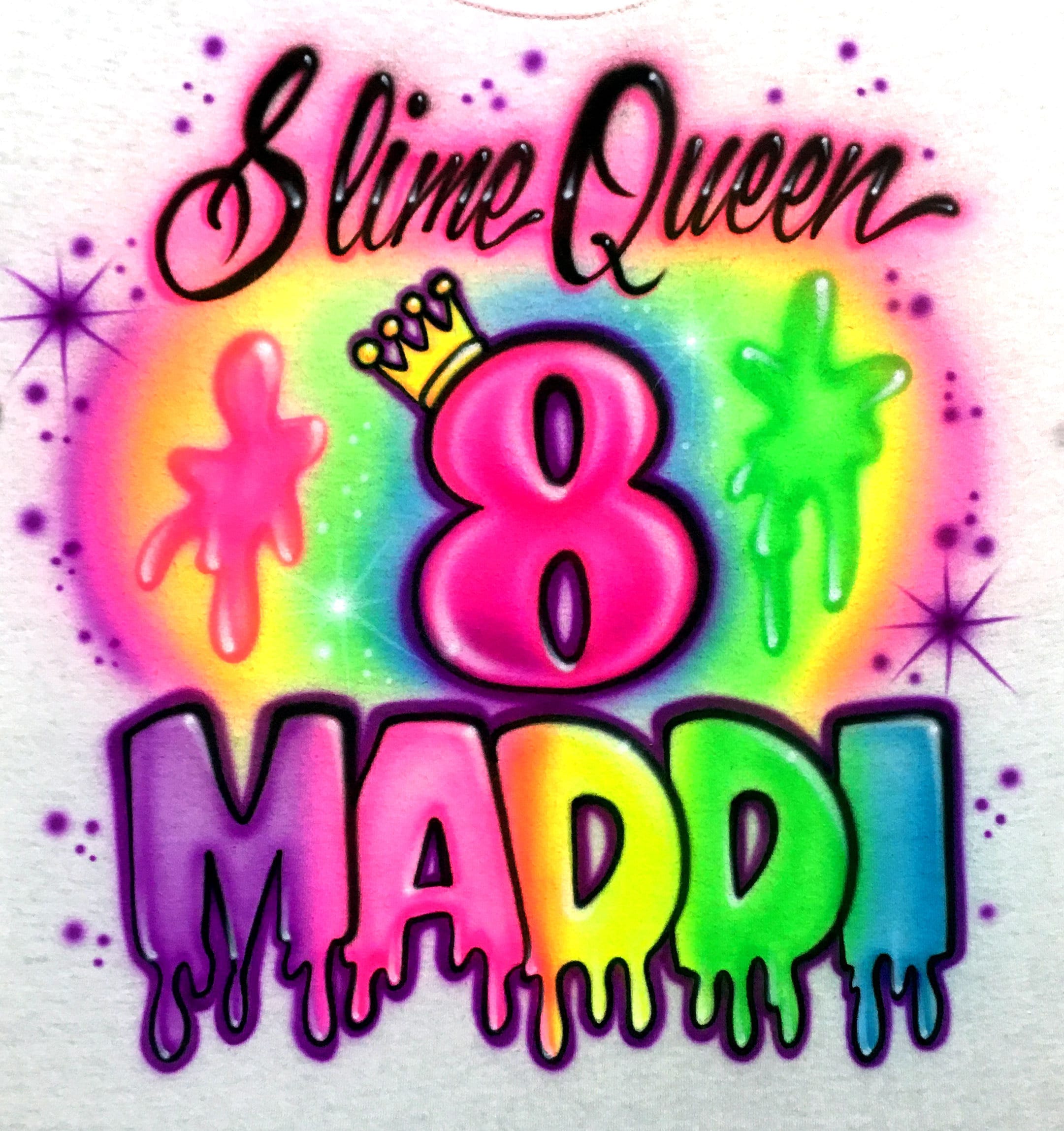 Airbrush T-shirt Happy Birthday Slime 