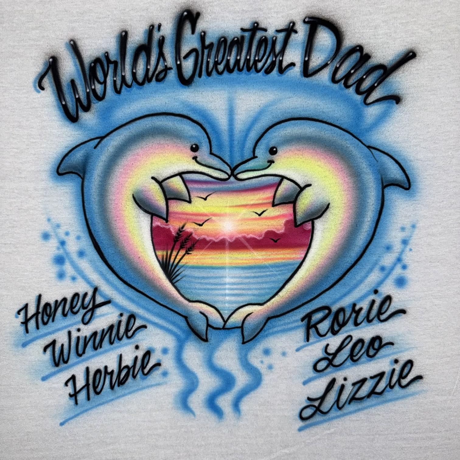 Airbrush T-shirt * Dolphins Heart * Beach * Love - Etsy