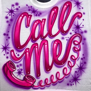 Call Me airbrushed tee - Blondie Inspired