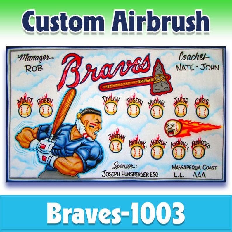 Baseball Banner Braves Airbrush Team Banner Bild 3