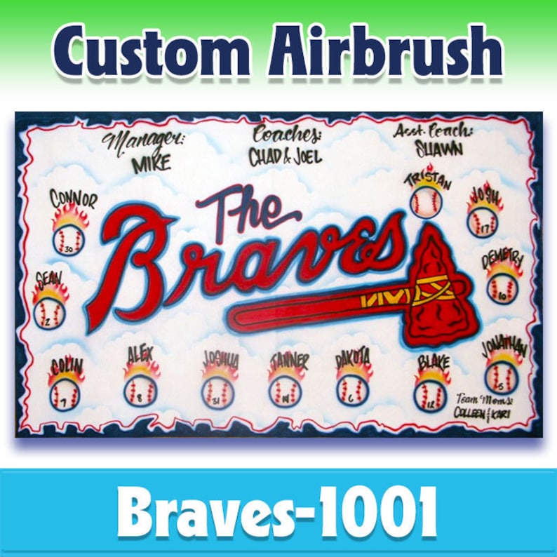 Baseball Banner Braves Airbrush Team Banner Bild 1