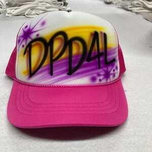 Airbrushed Trucker Hat * Name * Your Word * Colorful