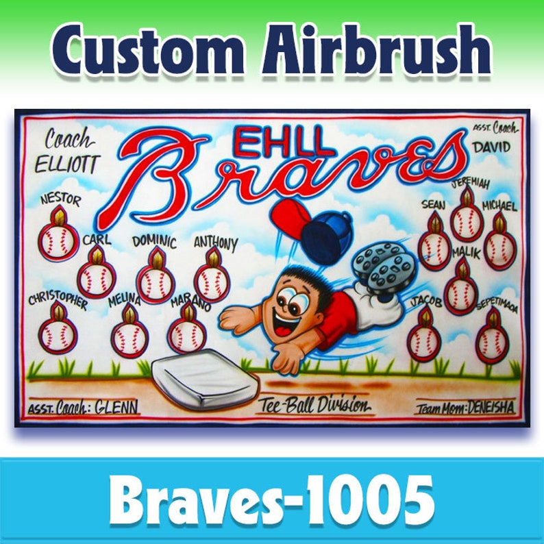 Baseball Banner Braves Airbrush Team Banner Bild 5