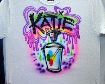 Airbrush T-shirt - Graffiti - Airbrushed T-Shirt - Spray Can - Hip Hop - Custom - Gift - 80's/90's