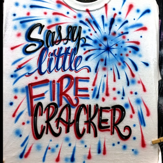 Airbrush T-shirt - 4th of July - Firecracker - Fireworks