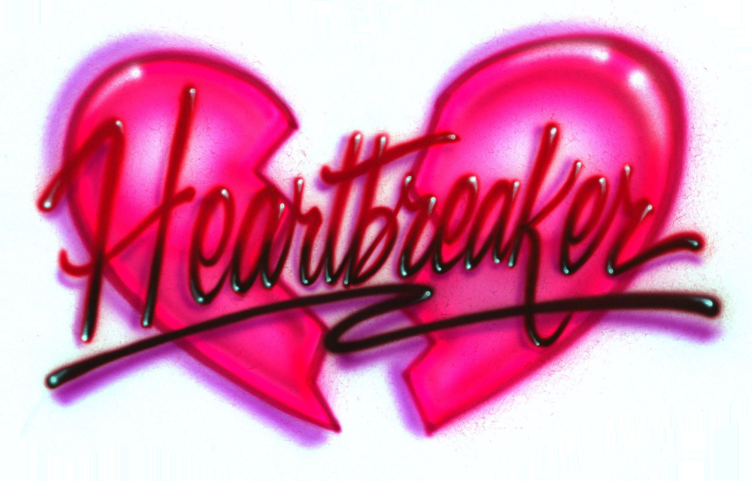 Airbrushed T-shirt Heartbreaker You Choose Color You | Etsy