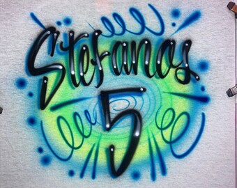 Camiseta Aerógrafo - Cumpleaños - Nombre - Edad - Personalizado - Regalo