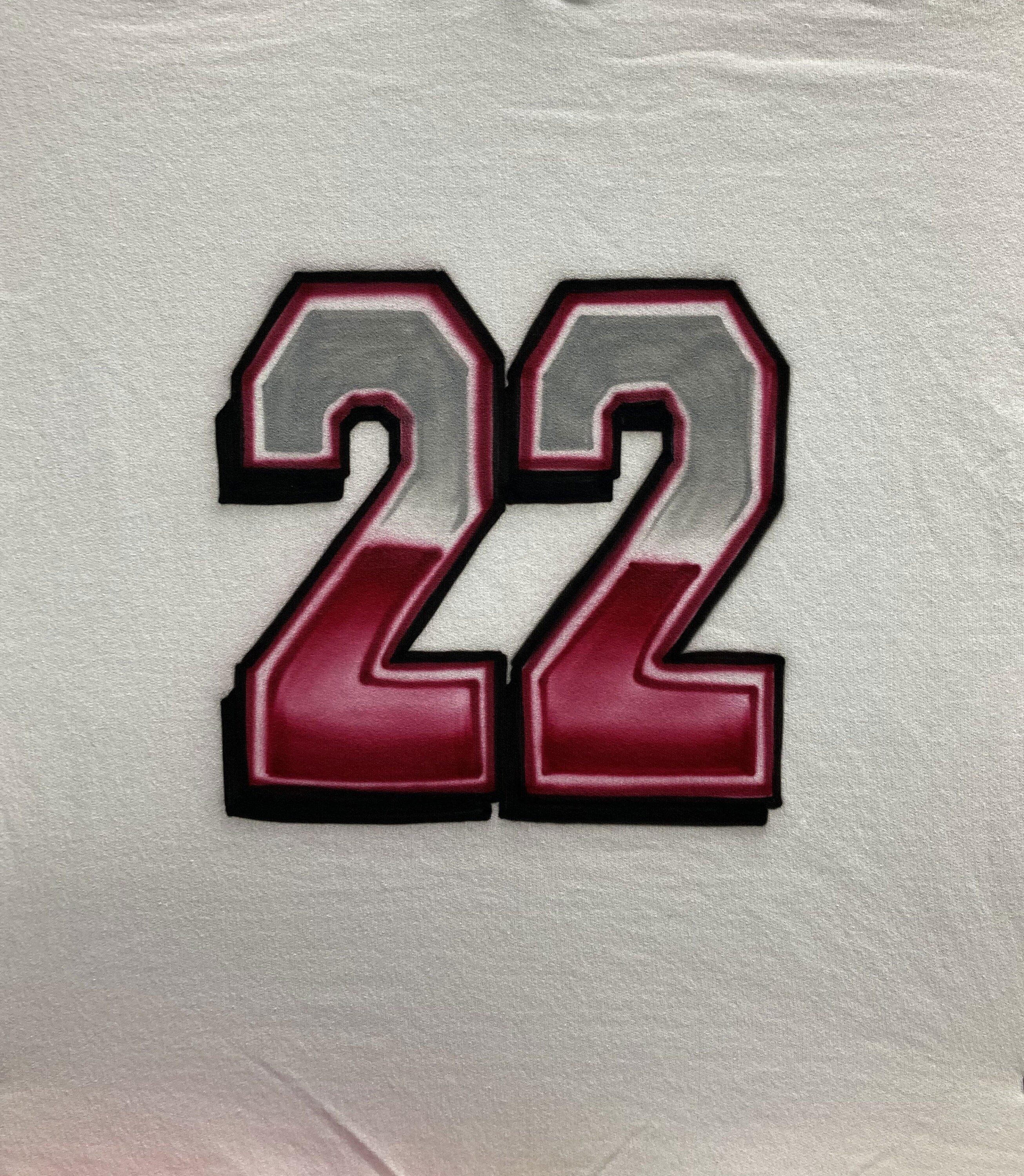 Airbrush T-shirt * Jersey Number * Block Numbers * Personalize