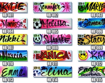 Airbrush Headbands - Airbrushed Headbands - Custom - Your Name - Soccer - Softball - Airbrush -Gift