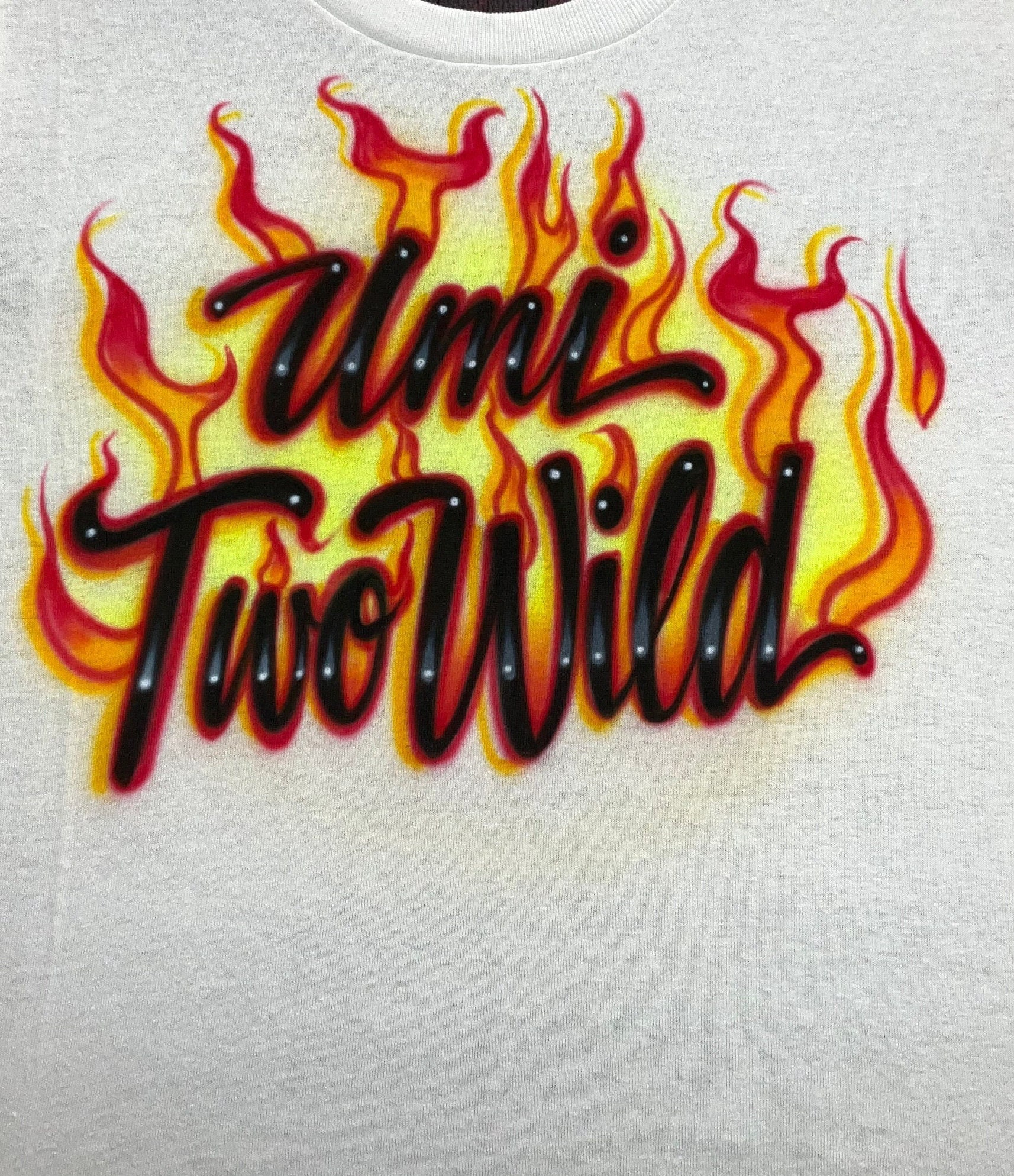 FreshAirShirts Airbrush T-Shirt * Flames * Name * One Word