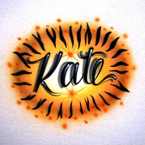 Airbrush T-shirt  * Tiger Style * Your Name  *  You Choose Color