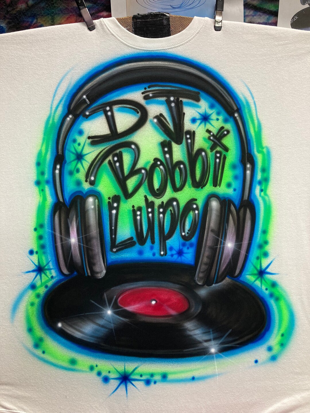 Airbrush T-shirt - DJ - Vinyl - Disk Jockey - Music - Spin - Album