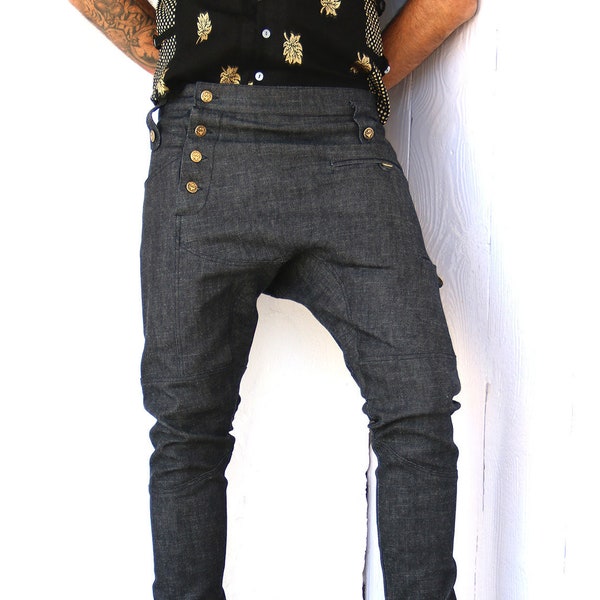 Men's Jeans / Mens Pants / Low Crotch Pants / Jeans Pants/ Mens Trousers /  Drop Crotch Jeans / Denim Trousers/ Low Crotch Jeans