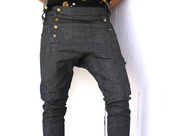 Men's Jeans / Mens Pants / Low Crotch Pants / Jeans Pants/ Mens Trousers /  Drop Crotch Jeans / Denim Trousers/ Low Crotch Jeans