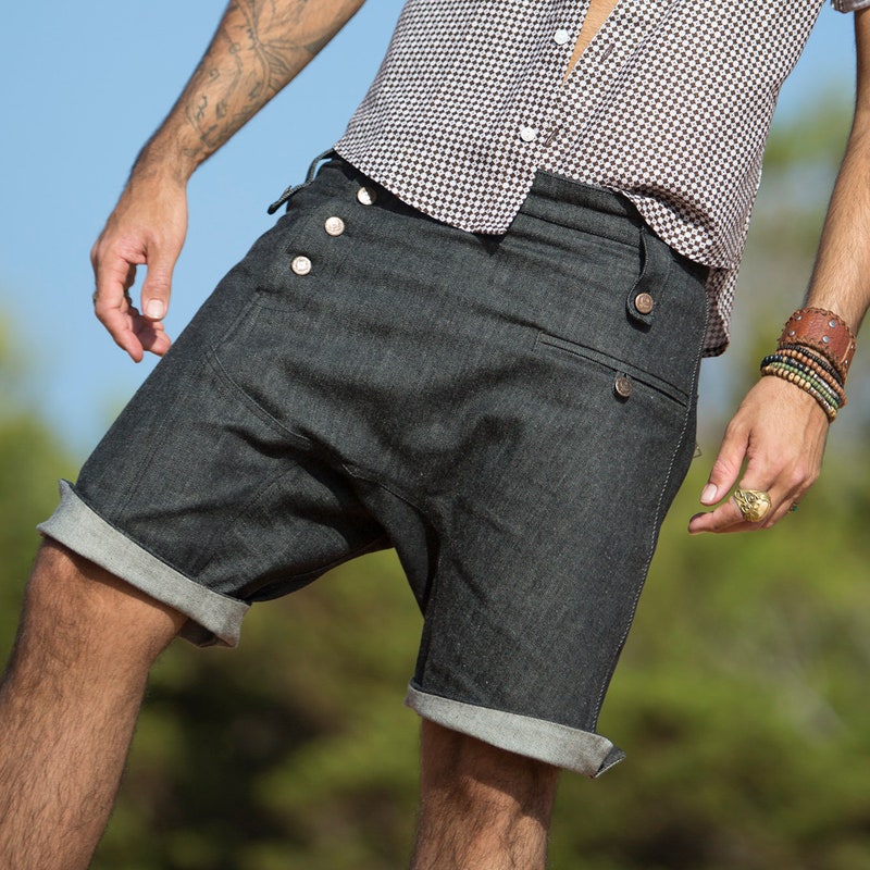 Men Jeans Shorts Outfit Etsy