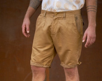 Short homme/Short en tissu chino/Shorts pour homme/Shorts homme camel/Shorts pour homme/Shorts camel/Short chino