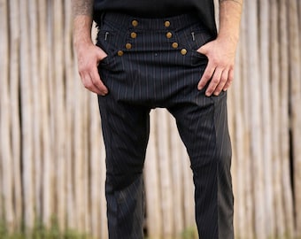 Pantalon noir / Pantalon noir à entrejambe bas / Pantalon noir pour homme / Pantalon noir / Pantalon noir à entrejambe bas / Pantalon pour homme / Pantalon homme / Pantalon homme