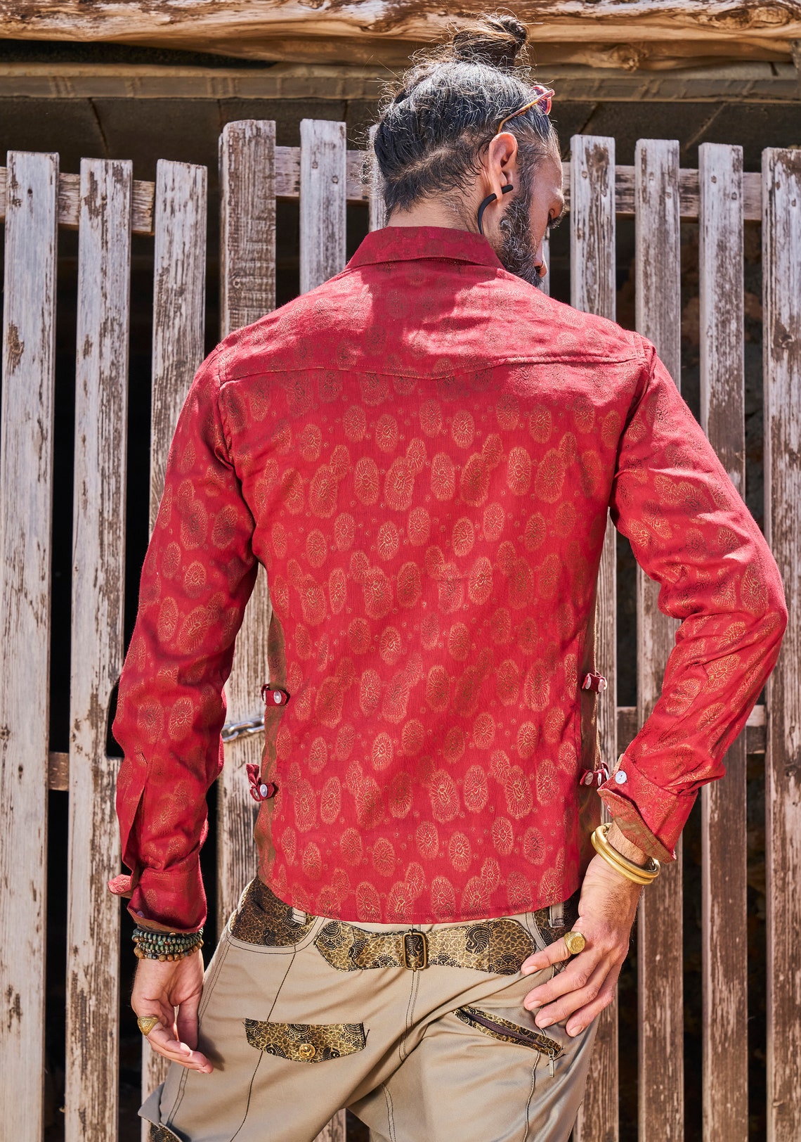 Red Mens Shirt / Button Down Mens Shirt / Mens Clothing / Red Etsy