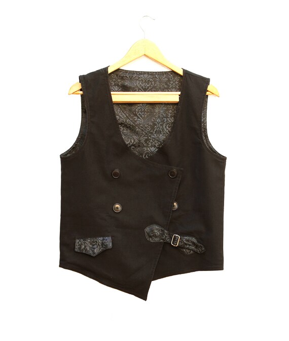 Herren Weste Mann Weste Herren Schwarze Weste Reversible Etsy