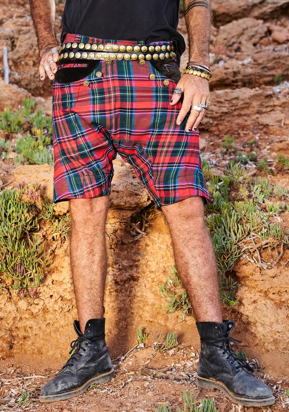 Pantaloncini a quadri rossi / Pantaloncini a quadri da uomo / | Etsy Italia