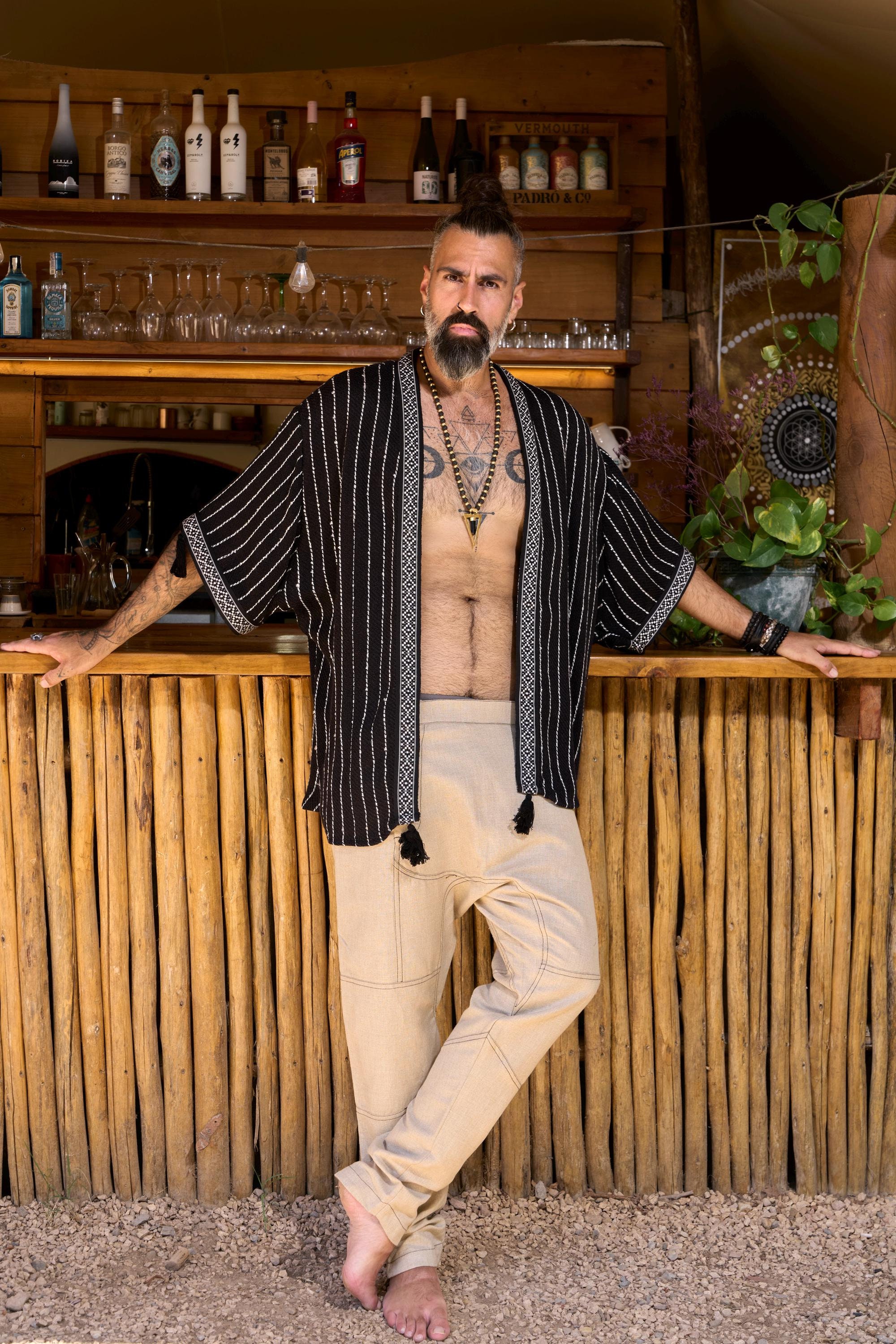 Short Kimono/ Kaftan Jacket/ Kimono Robe/ Short Kaftan/ Mens