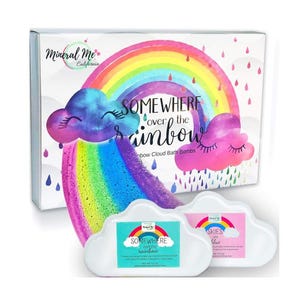 Rainbow Bath Bombs for Kids, Natural Magic Rainbow BathBombs with Organic Ingredients, Moisturizing, Vibrant Colors, Cloud Bath Bombs 2 Pack
