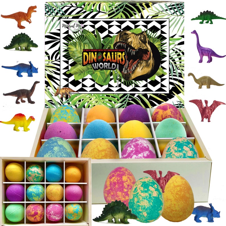 Dino Egg Bath Bombs for Kids with surprise Dinosaurs inside | Etsy