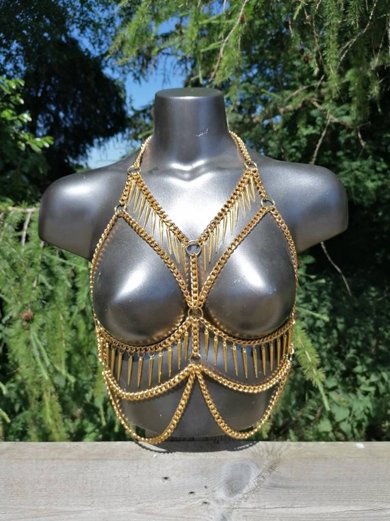 Female Chain Harness Bralette. Unique Festival Fetish Party Rave Burning  Man Sexy Pride Costume Outfit Steampunk -  Canada