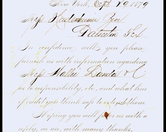 Rare 1879 Credit Inquiry Letter & Stamp NYC SUGAR Co #1 Texas Merchant HEIDENHEIMER Galveston