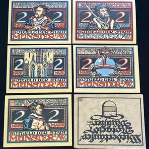 Complete ANABAPTIST REBELLION NOTGELD Set! Bill Banknote Collectible Currency Asset (Muenster 1534) w Original Folder w/o 30 Dollars
