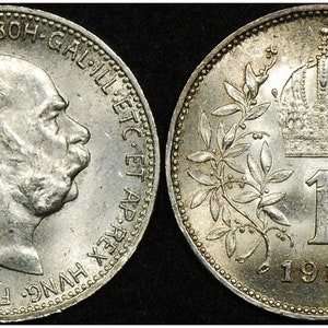 Rare Original High Grade WW1 Dated AUSTRO-HUNGARIAN EMPIRE Crown (Corona)! Uncirculated! Buy 2 Also Get 1890&#39;s w Laurel Crown!