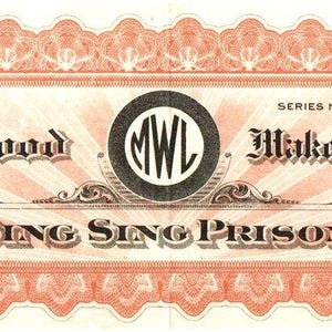 Rare Sing Sing Prison Ossining NY 1 Dollar Bill! "Make Good Do Good" Choice Crisp AU