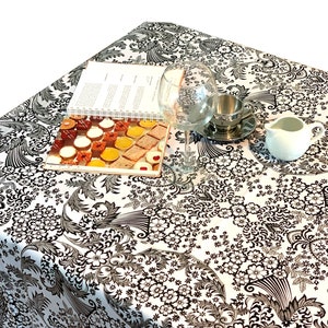 Eden Oilcloth Tablecloth - Black - Plastic Vinyl PVC - Mantel de Plastico