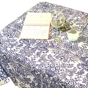 Eden Oilcloth Tablecloth - Navy Blue - Plastic Vinyl PVC - Mantel de Plastico