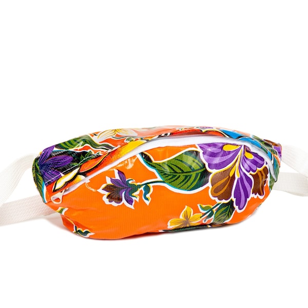 Hibiscus Fanny Pack in Oilcloth - Boho Packs for Men and Women | Cute Waist Bag Fashion Belt Bags