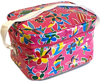 ALUX Insulated Lunch Bag Otomi Pink  - Reusable Lunch Box for Office/School - Leakproof Cooler Tote Bag with Adjustable Shoulder Straps