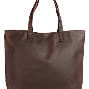 Sac d'épaule soft Vegan Leather Day Tote, Faux Cuir Top Handle Satchel avec Intérieur en vinyle imperméable à l'eau en brun et léopard image 3