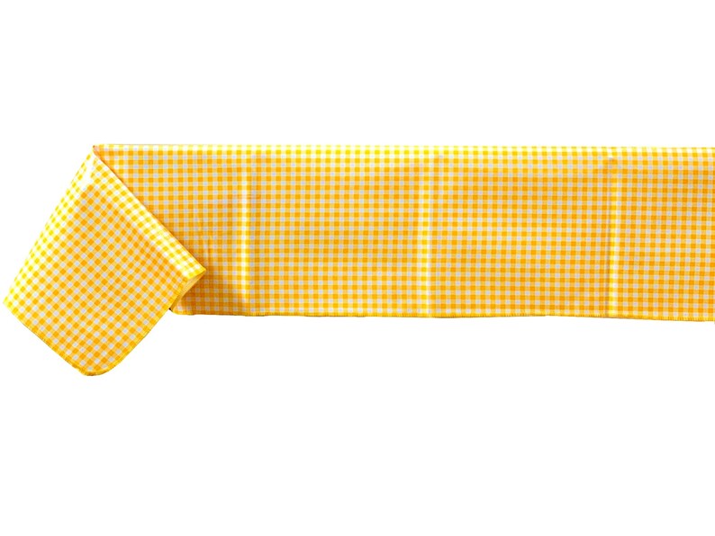 Gingham Oilcloth Tablecloth Yellow and White Plastic Vinyl Etsy