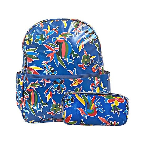 Alux Backpack With Matching Pencil Case in Otomi Blue Durable